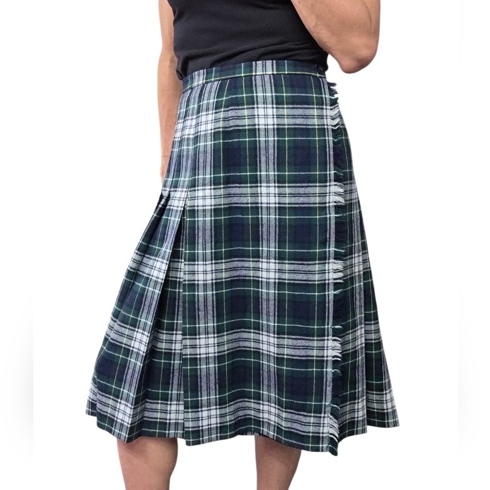 Vintage 90s Wool Tartan Wrap Skirt Size 10 Plaid